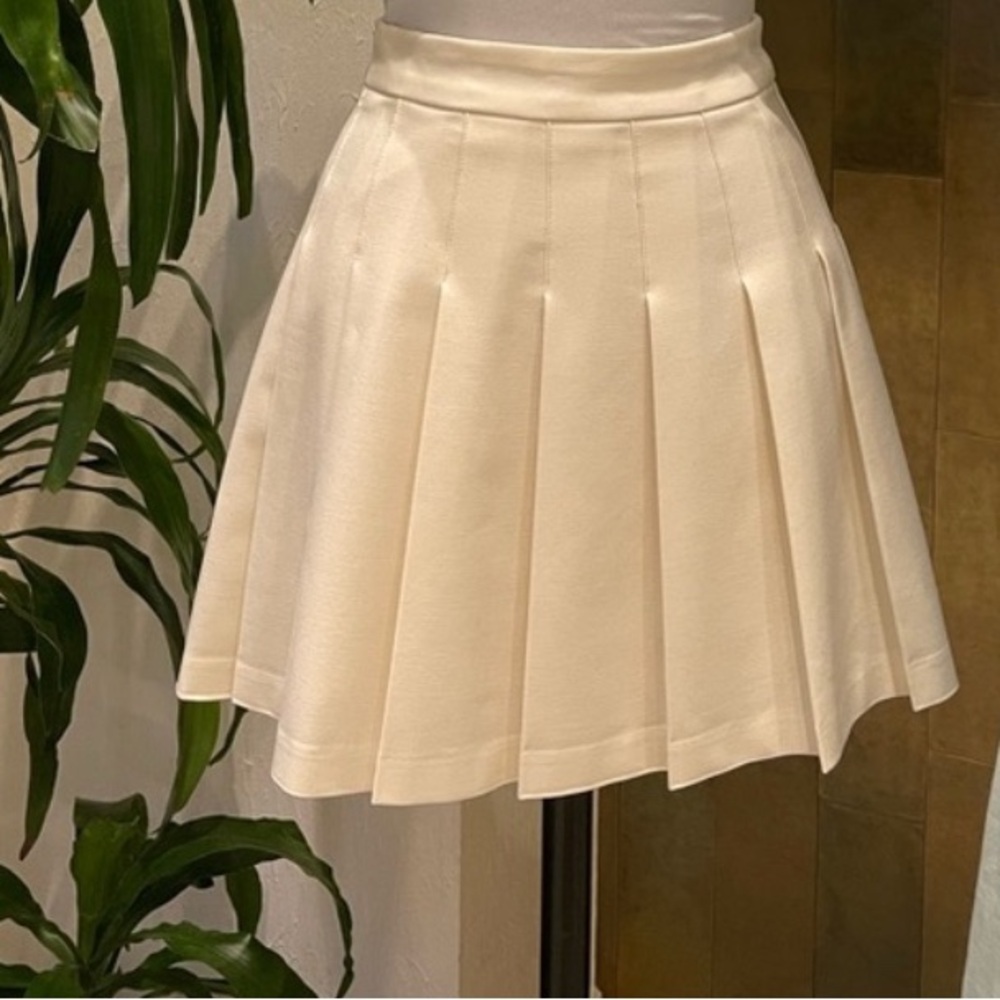 Aritizia Cream Pleated Skirt